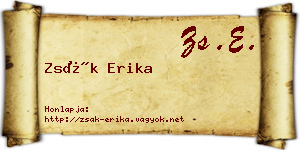 Zsák Erika névjegykártya